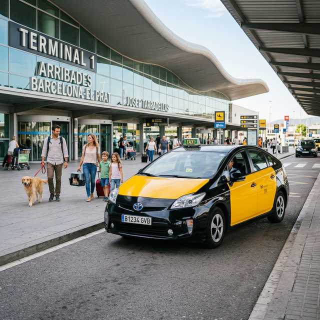 Taxi con mascota en el Aeropuerto Josep Tarradellas Barcelona-El Prat, terminal T1 o T2